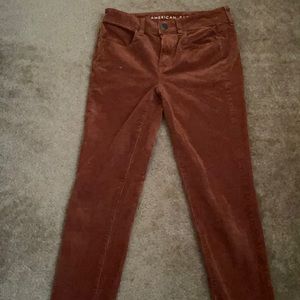 burnt orange/brown corduroy pants. These are stretchy skinny’s.